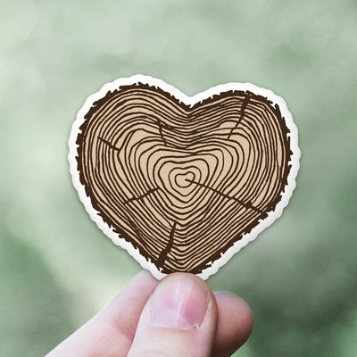 Tree Ring Heart Sticker