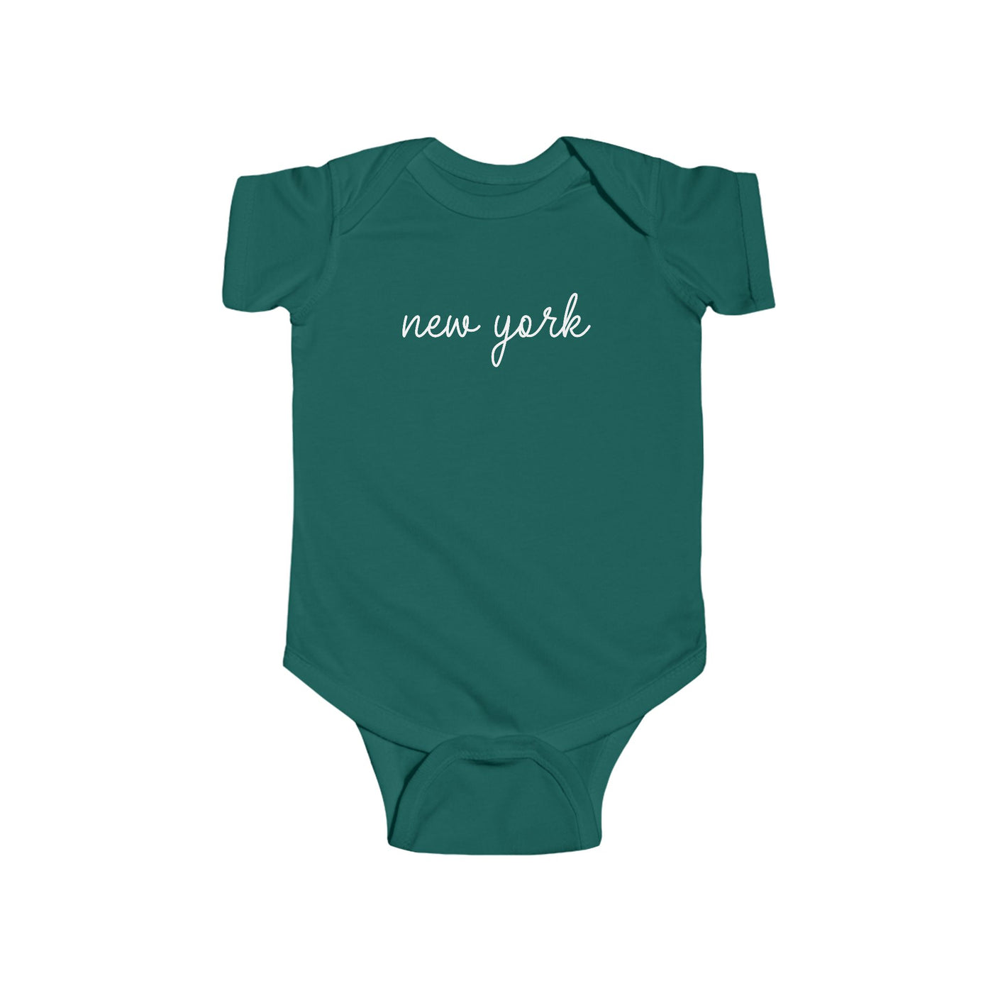 New York Script Baby Bodysuit Forest / NB (0-3M) - The Northwest Store