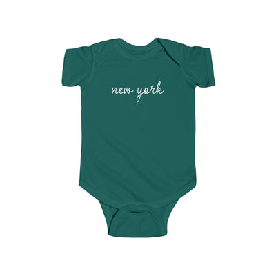 New York Script Baby Bodysuit Forest / NB (0-3M) - The Northwest Store