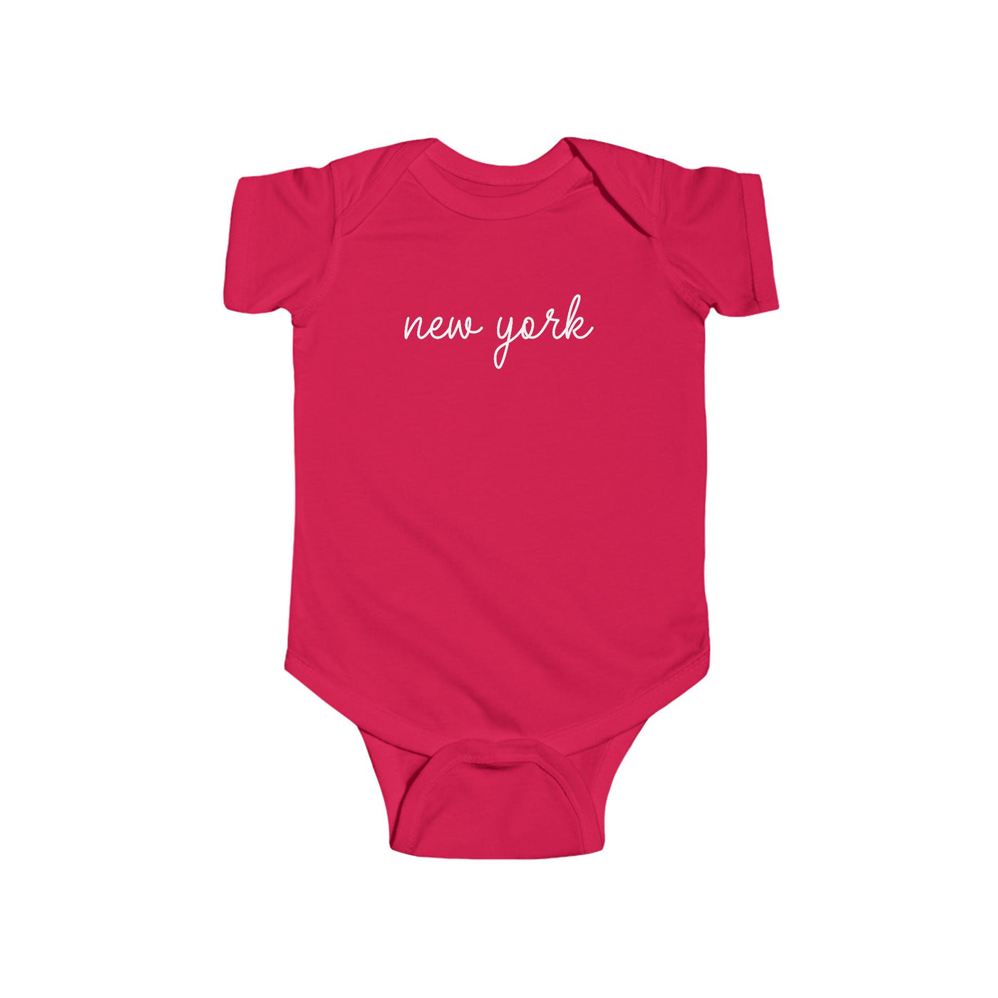 New York Script Baby Bodysuit Red / NB (0-3M) - The Northwest Store