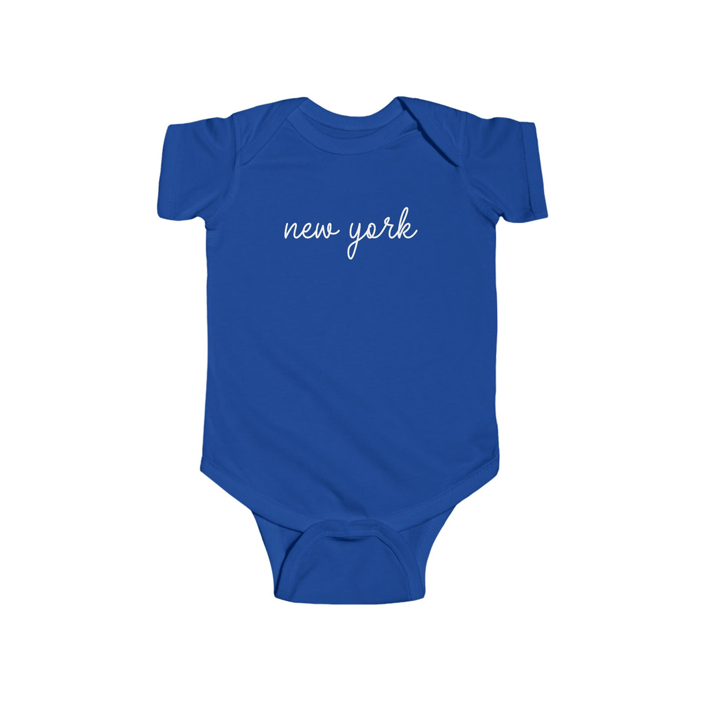 New York Script Baby Bodysuit Royal / NB (0-3M) - The Northwest Store