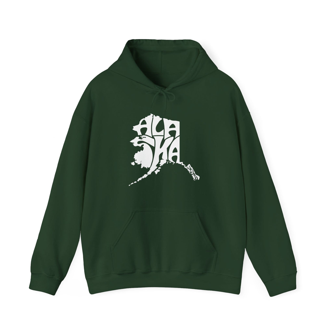 Alaska State Shape Hooded Sweatshirt Forest Green / S - The Northwest Store