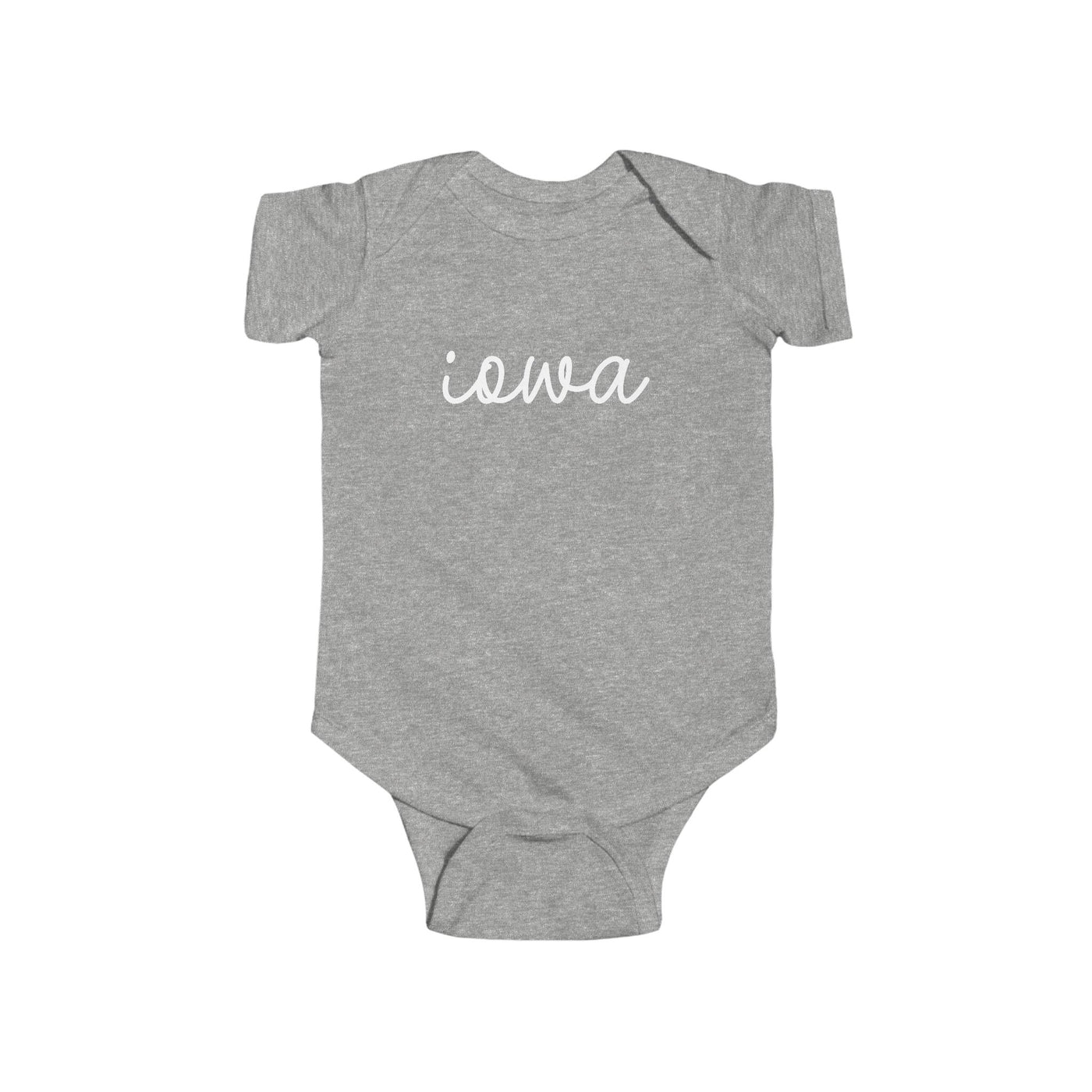 Iowa Script Baby Bodysuit Heather / NB (0-3M) - The Northwest Store