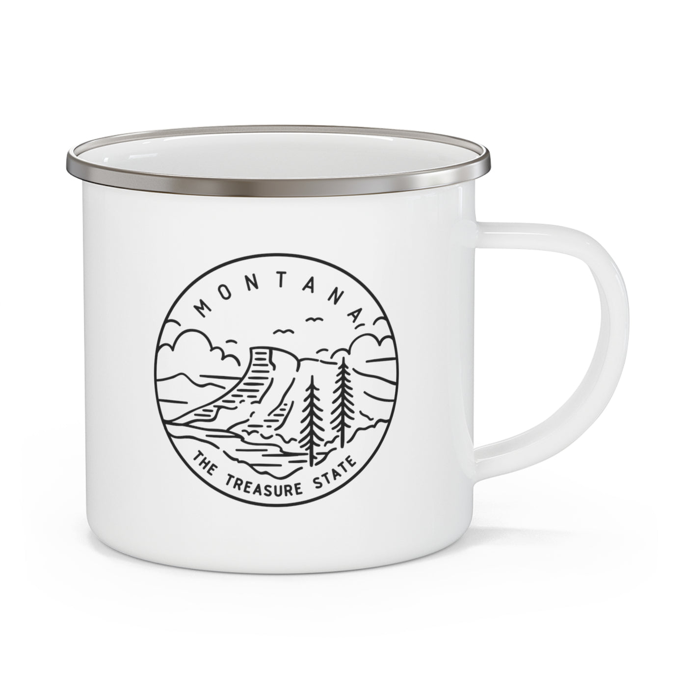 Montana State Motto Enamel Camping Mug