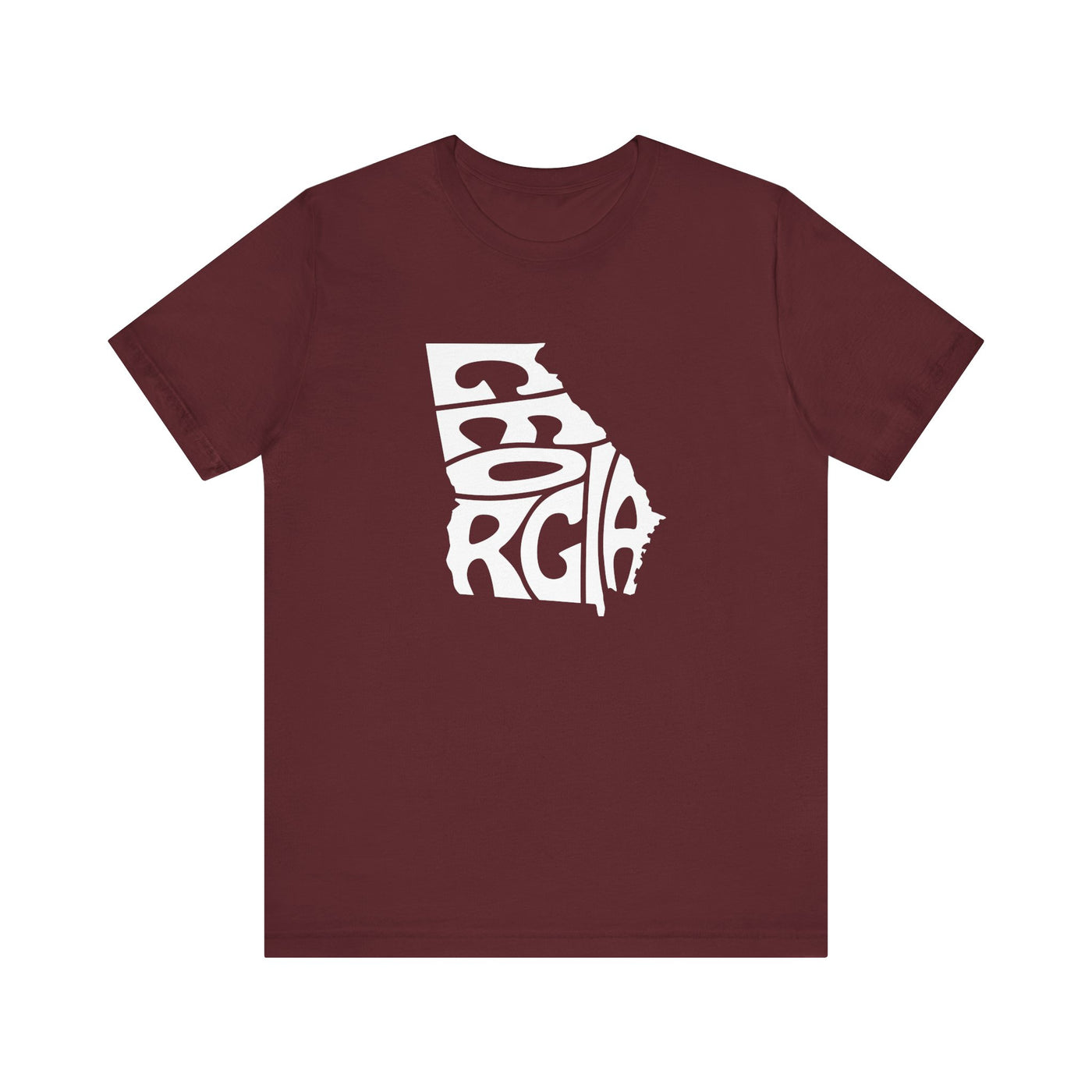 Georgia State Shape Unisex T-Shirt Maroon / XS - The Northwest Store