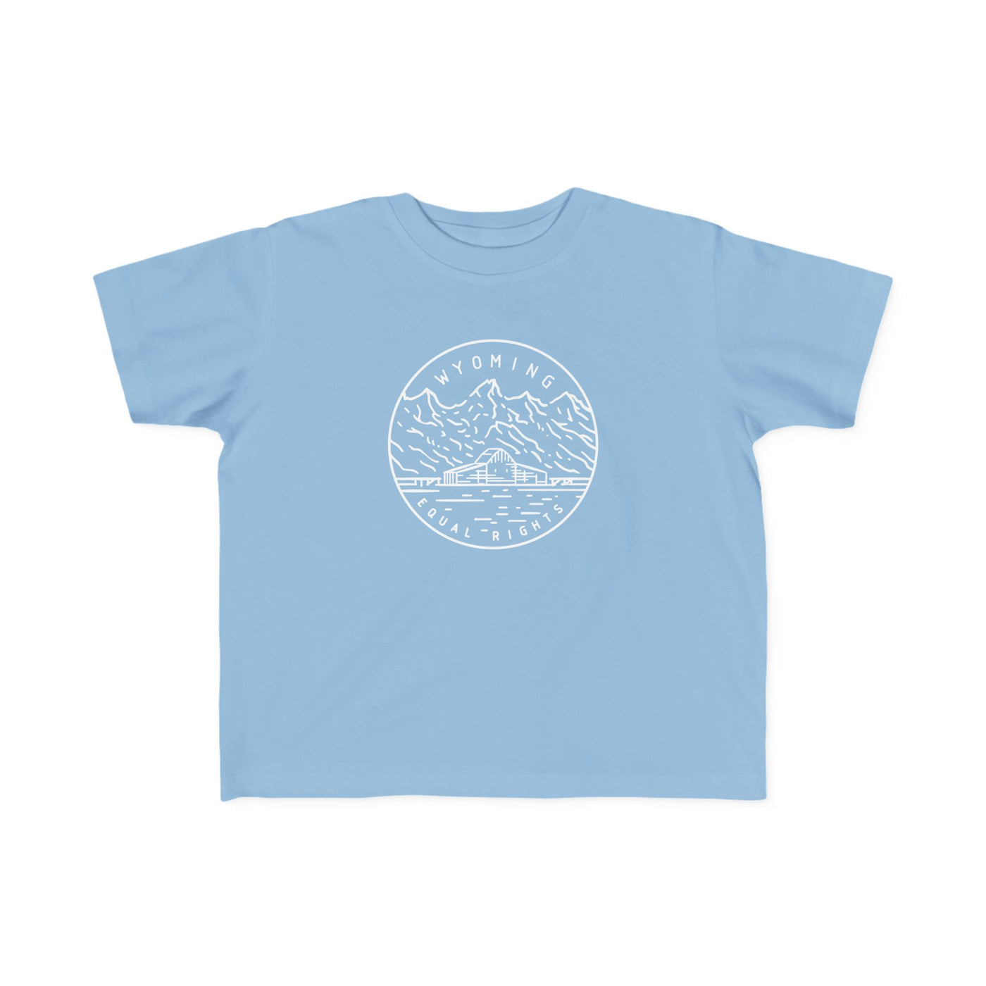 Wyoming State Motto Toddler Tee Light Blue / 2T - The Northwest Store