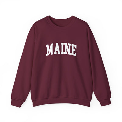 Maine Varsity Crewneck Sweatshirt S / Maroon - The Northwest Store