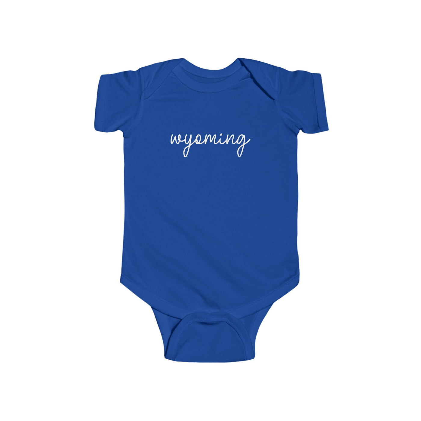 Wyoming Script Baby Bodysuit Royal / NB (0-3M) - The Northwest Store