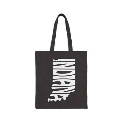 Indiana State Shape Tote Bag Black / 15" x 16" - The Northwest Store