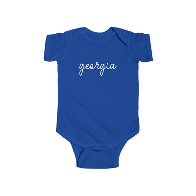 Georgia Script Baby Bodysuit Royal / NB (0-3M) - The Northwest Store