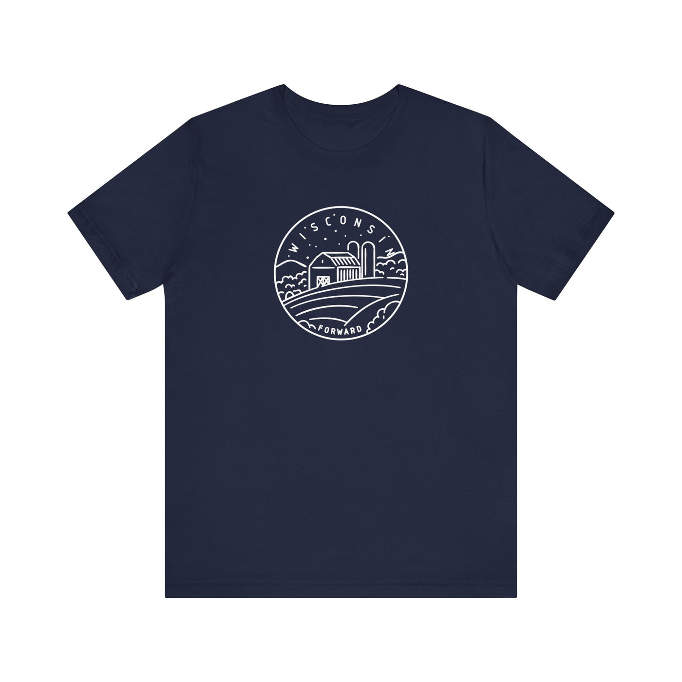 Wisconsin State Motto Unisex T-Shirt XS / Navy - The Northwest Store