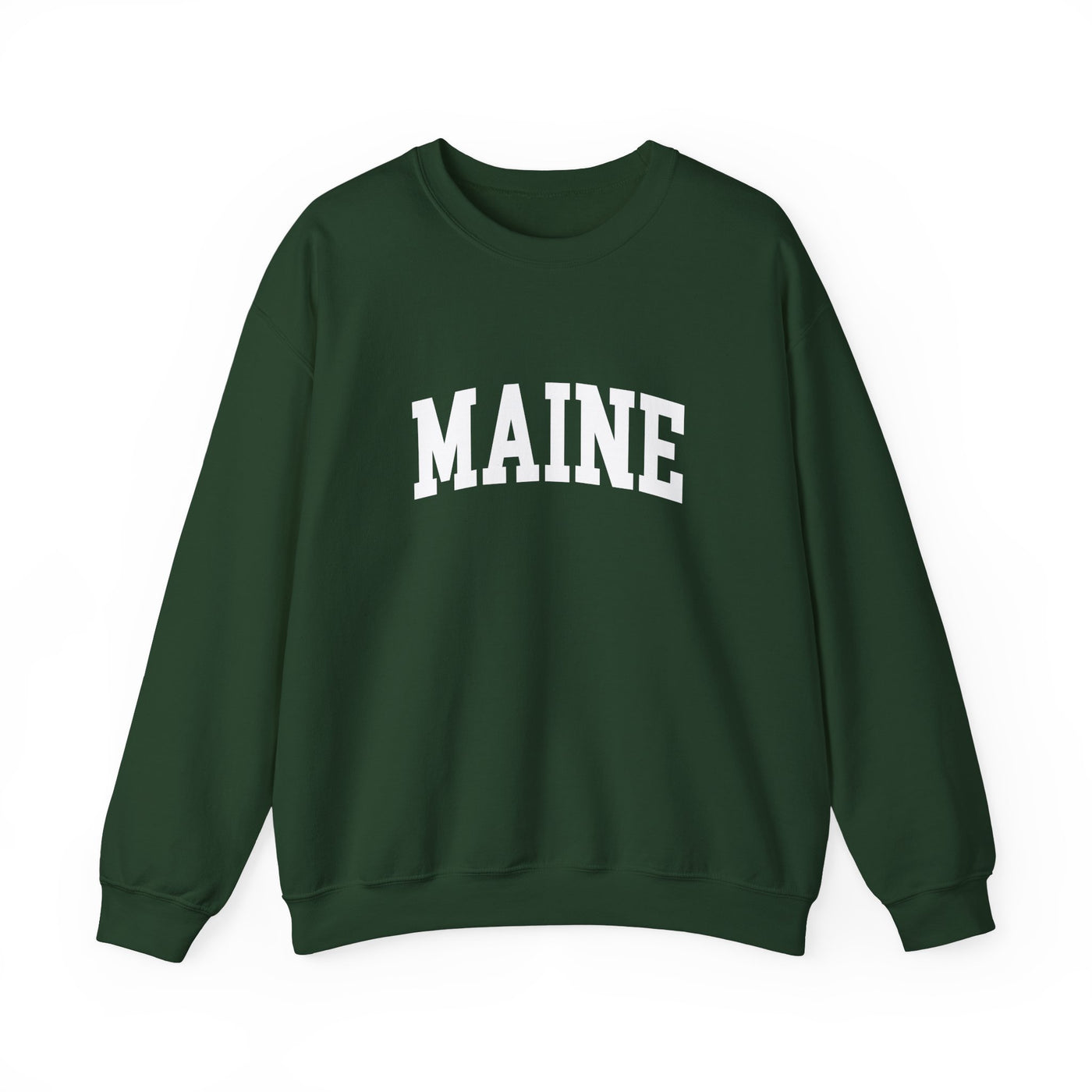 Maine Varsity Crewneck Sweatshirt S / Forest Green - The Northwest Store