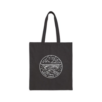 West Virginia State Motto Tote Bag Black / 15" x 16" - The Northwest Store