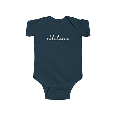 Oklahoma Script Baby Bodysuit Navy / NB (0-3M) - The Northwest Store