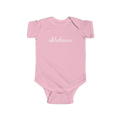 Oklahoma Script Baby Bodysuit Pink / NB (0-3M) - The Northwest Store