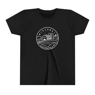 Wisconsin State Motto Kids T-Shirt Black / S - The Northwest Store