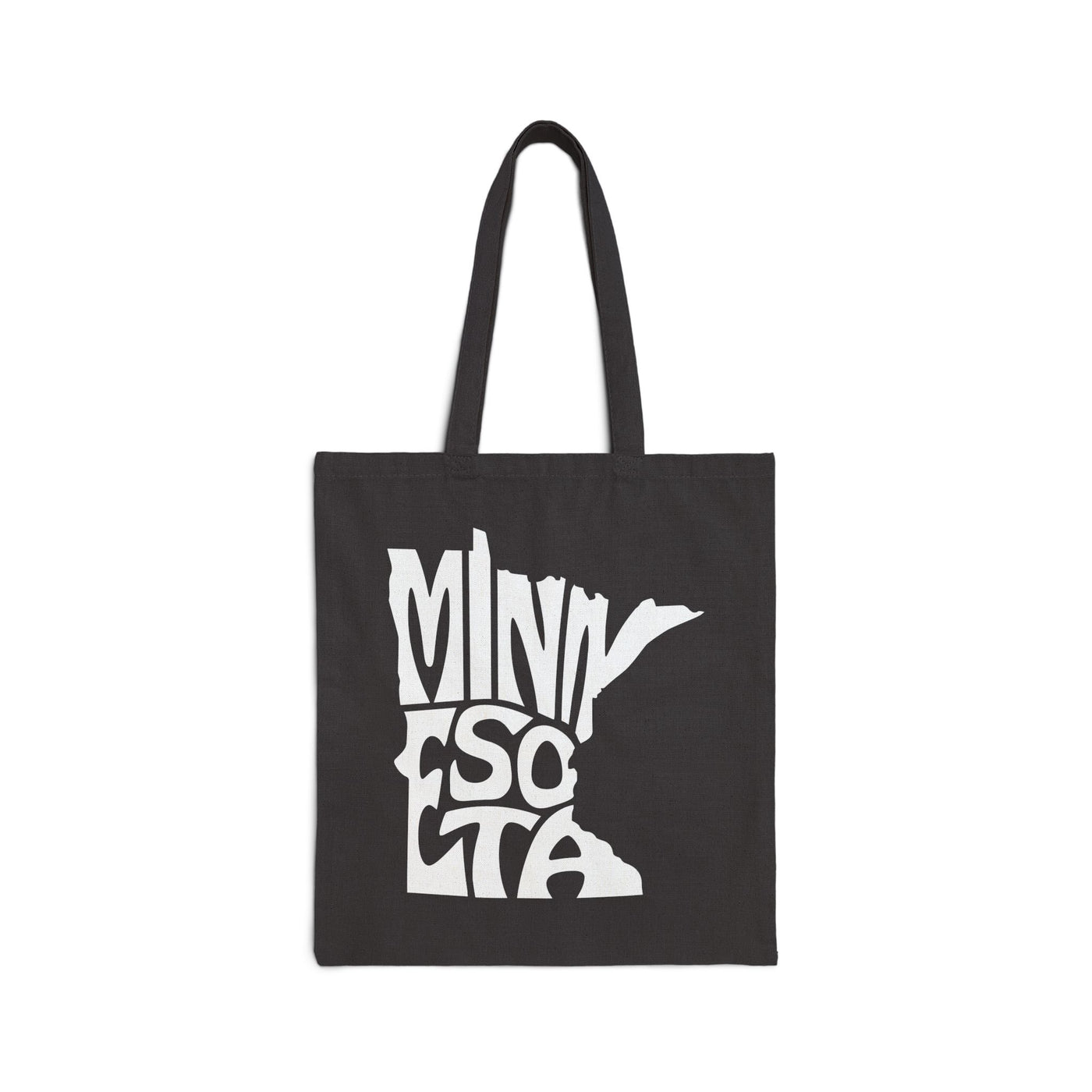 Minnesota State Shape Tote Bag Black / 15" x 16" - The Northwest Store