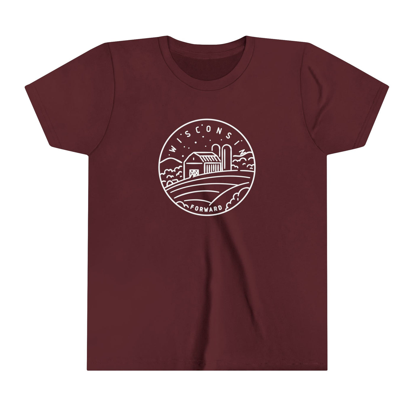 Wisconsin State Motto Kids T-Shirt Maroon / S - The Northwest Store