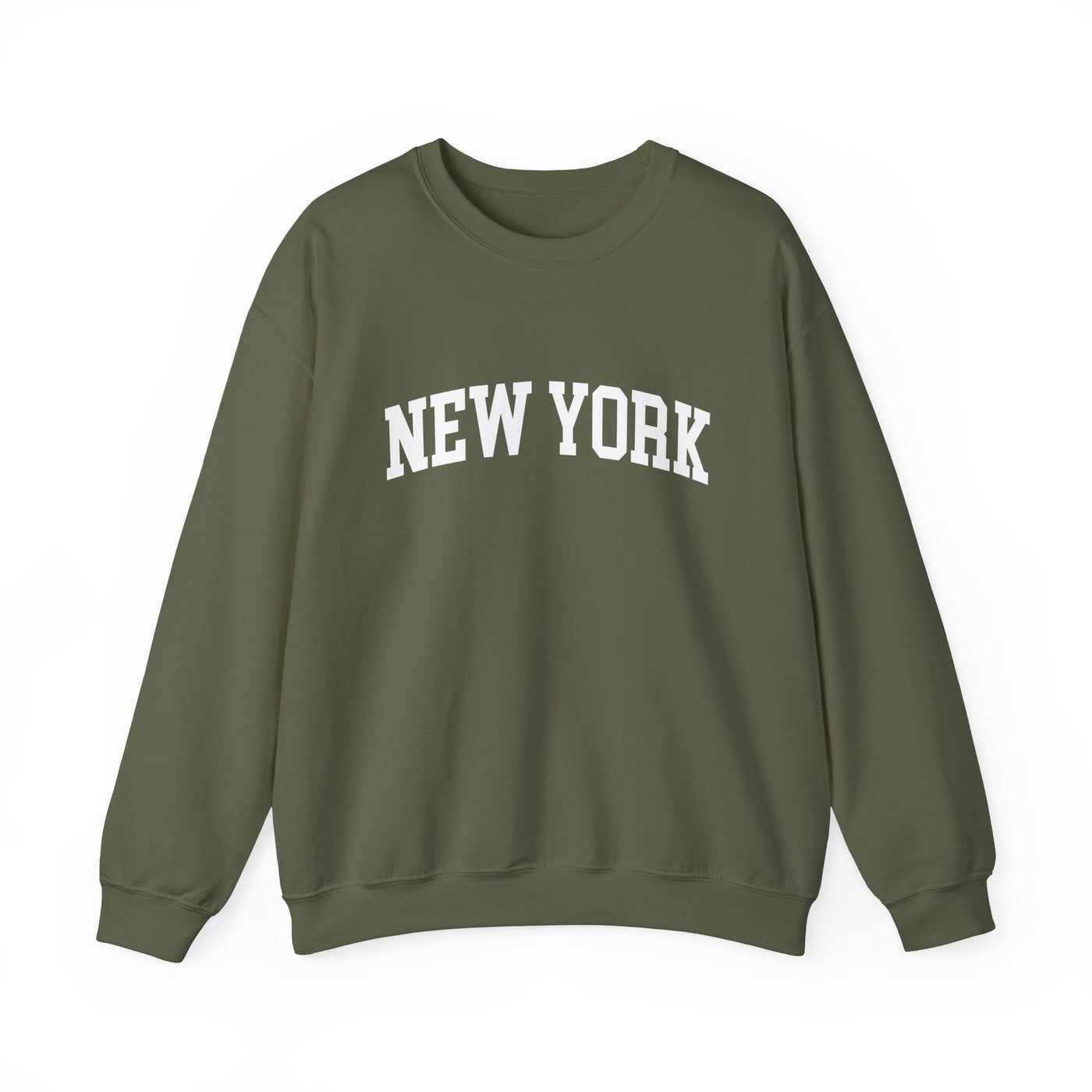 New York Varsity Crewneck Sweatshirt S / Military Green - The Northwest Store