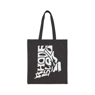 Rhode Island State Shape Tote Bag Black / 15" x 16" - The Northwest Store