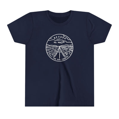 Nevada State Motto Kids T-Shirt Navy / S - The Northwest Store