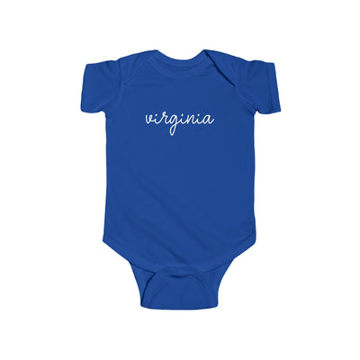 Virginia Script Baby Bodysuit Royal / NB (0-3M) - The Northwest Store