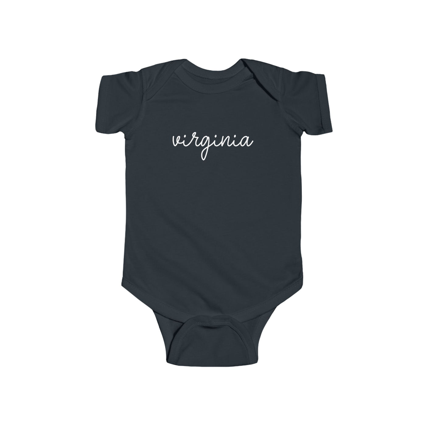 Virginia Script Baby Bodysuit Black / NB (0-3M) - The Northwest Store