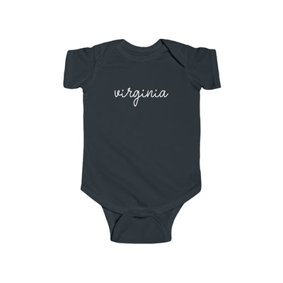 Virginia Script Baby Bodysuit Black / NB (0-3M) - The Northwest Store