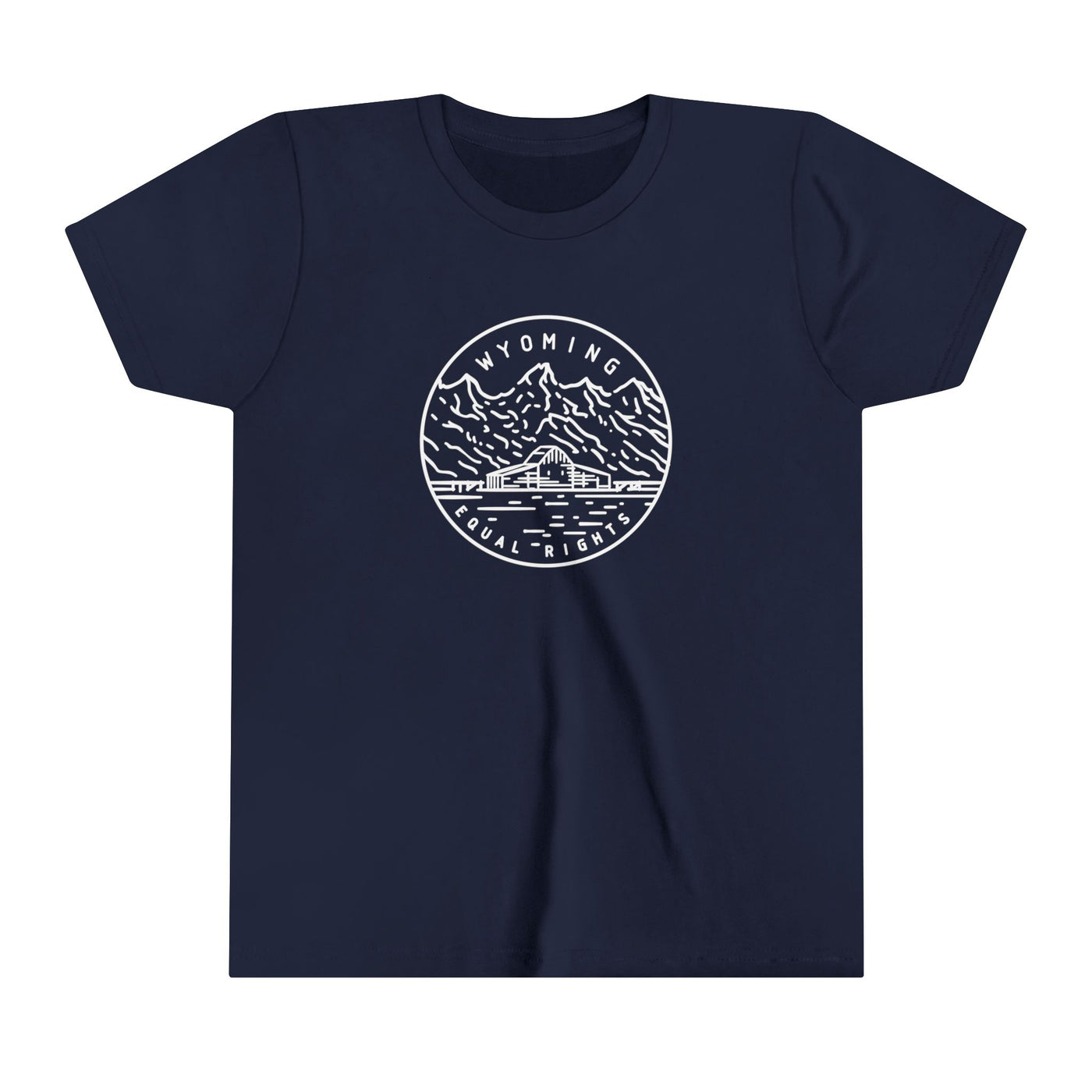 Wyoming State Motto Kids T-Shirt Navy / S - The Northwest Store