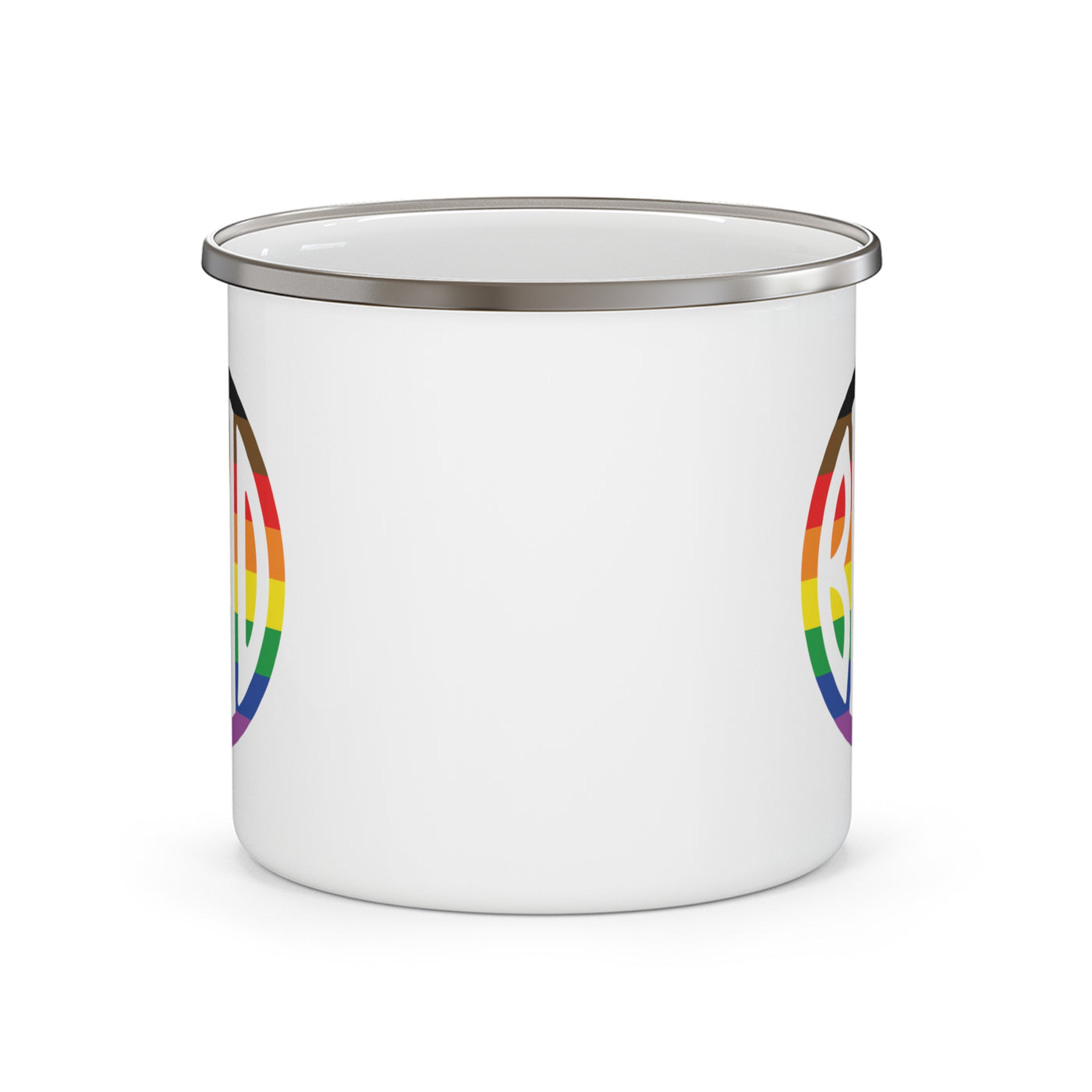 Bend Oregon Rainbow Enamel Campfire Mug