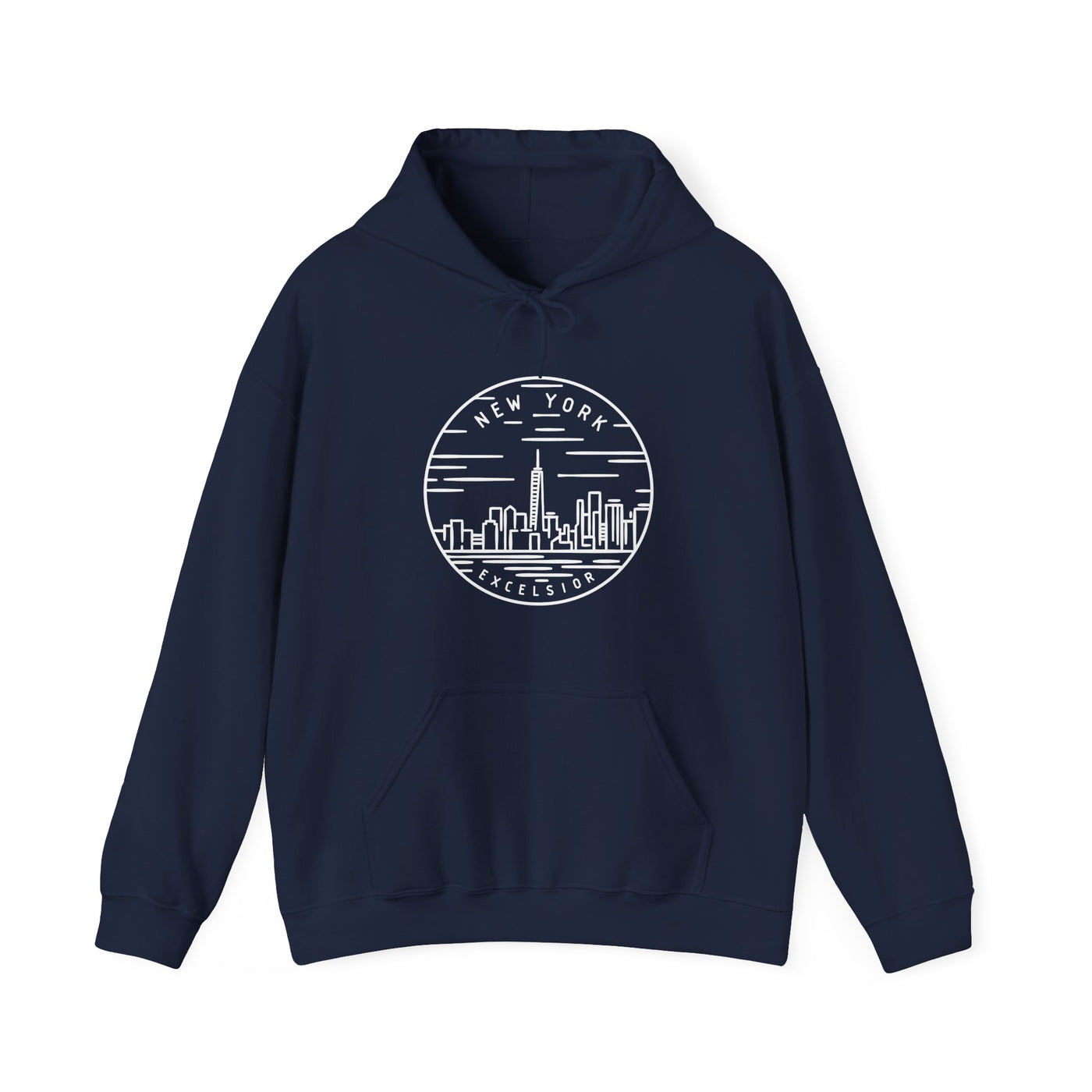 New York State Motto Hooded Sweatshirt Navy / S - The Northwest Store