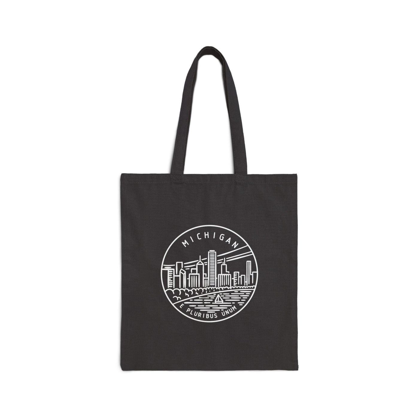 Michigan State Motto Tote Bag Black / 15" x 16" - The Northwest Store