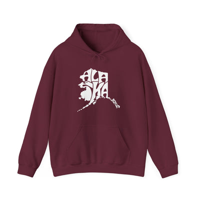 Alaska State Shape Hooded Sweatshirt Maroon / S - The Northwest Store