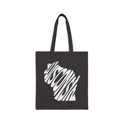 Wisconsin State Shape Tote Bag Black / 15" x 16" - The Northwest Store