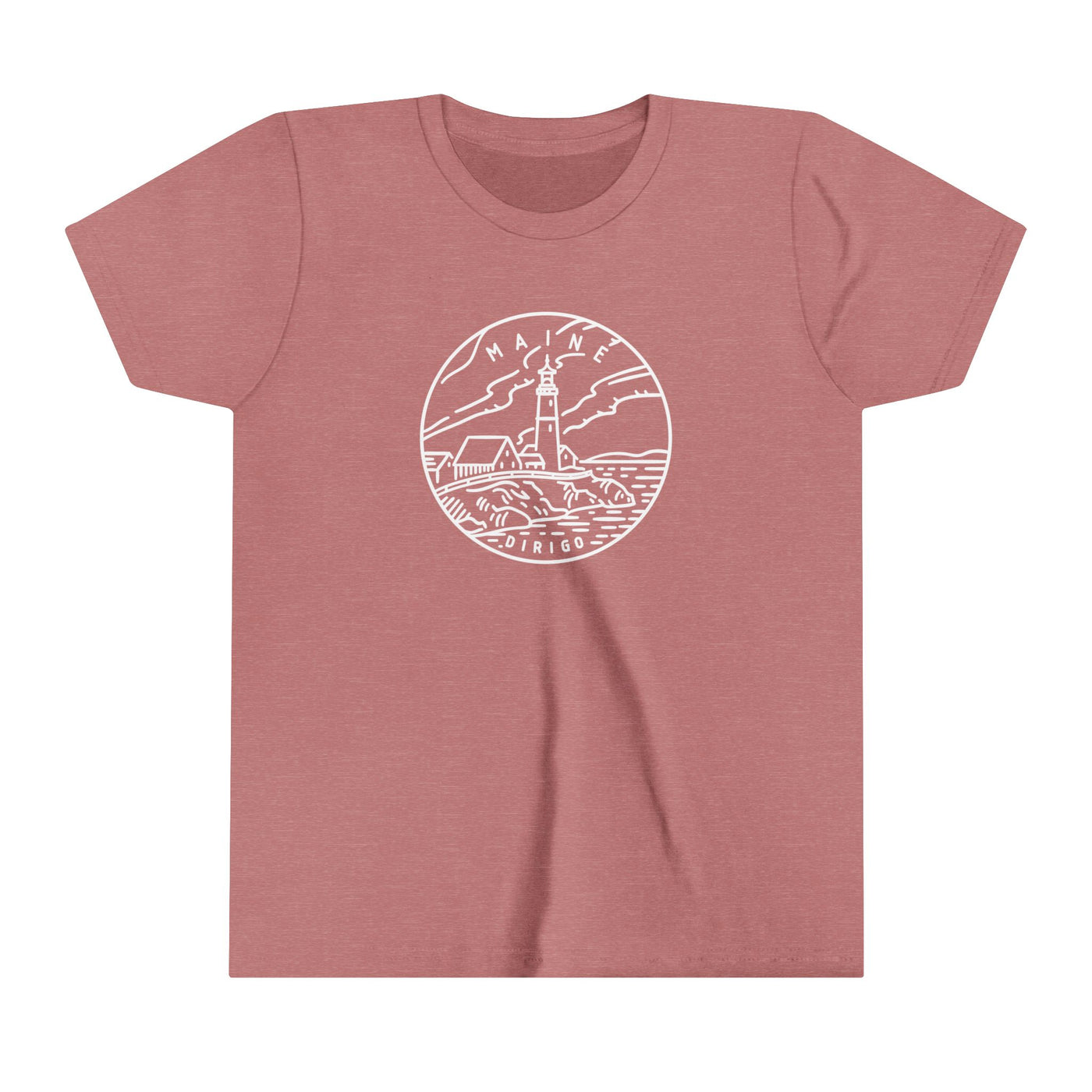 Maine State Motto Kids T-Shirt Heather Mauve / S - The Northwest Store