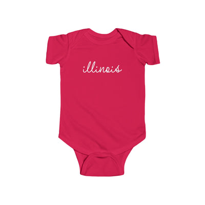 Illinois Script Baby Bodysuit Red / NB (0-3M) - The Northwest Store