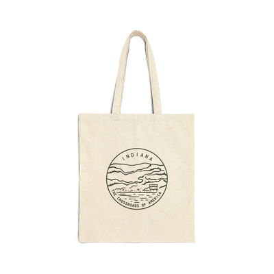 Indiana State Motto Tote Bag Natural / 15" x 16" - The Northwest Store