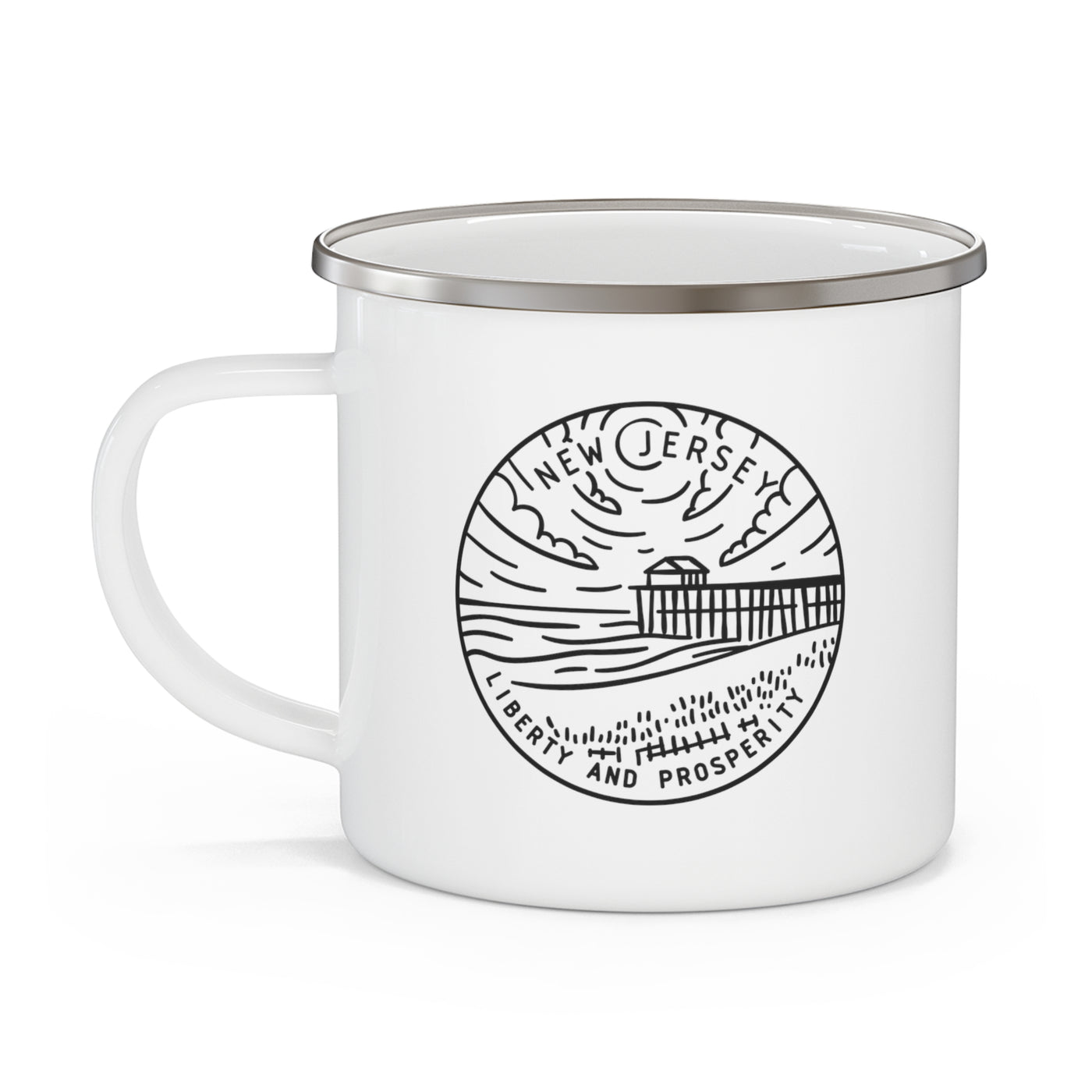 New Jersey State Motto Enamel Camping Mug