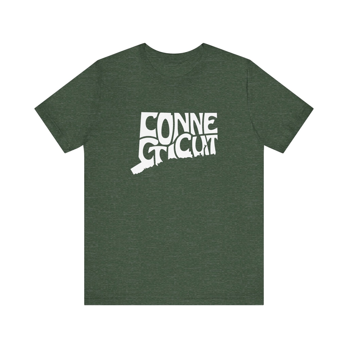 Connecticut State Shape Unisex T-Shirt Heather Forest / XS - The Northwest Store