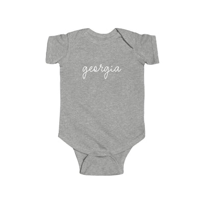 Georgia Script Baby Bodysuit Heather / NB (0-3M) - The Northwest Store