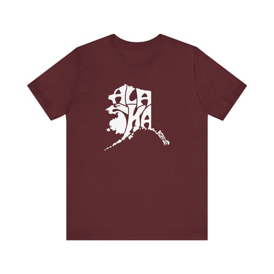 Alaska State Shape Unisex T-Shirt Maroon / XS - The Northwest Store