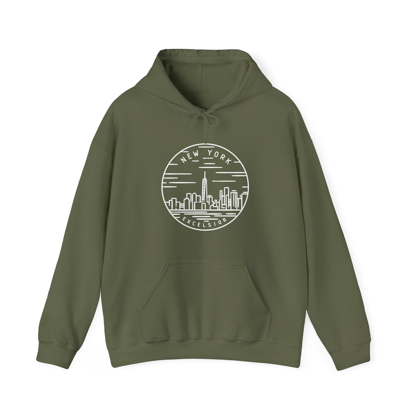 New York State Motto Hooded Sweatshirt Military Green / S - The Northwest Store