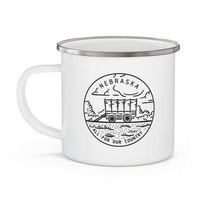 Nebraska State Motto Enamel Camping Mug