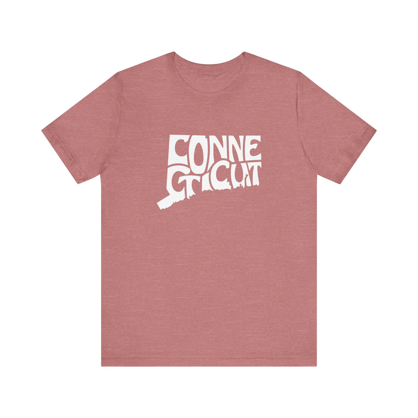 Connecticut State Shape Unisex T-Shirt Heather Mauve / XS - The Northwest Store