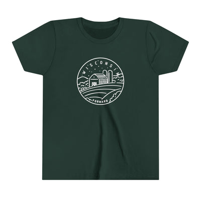 Wisconsin State Motto Kids T-Shirt Forest / S - The Northwest Store