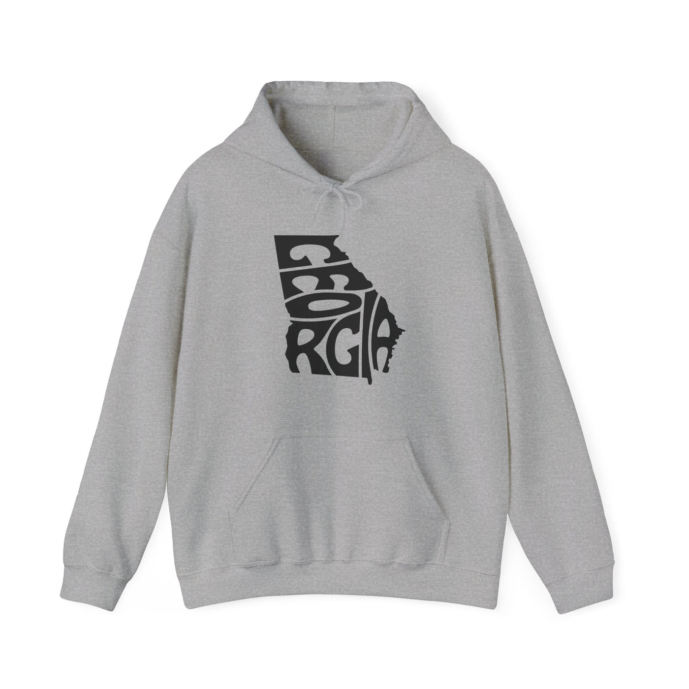 Georgia State Shape Hooded Sweatshirt Sport Grey / S - The Northwest Store