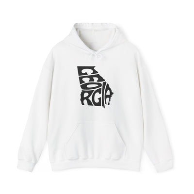 Georgia State Shape Hooded Sweatshirt White / S - The Northwest Store