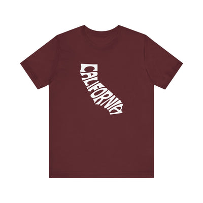 California State Shape Unisex T-Shirt Maroon / XS - The Northwest Store