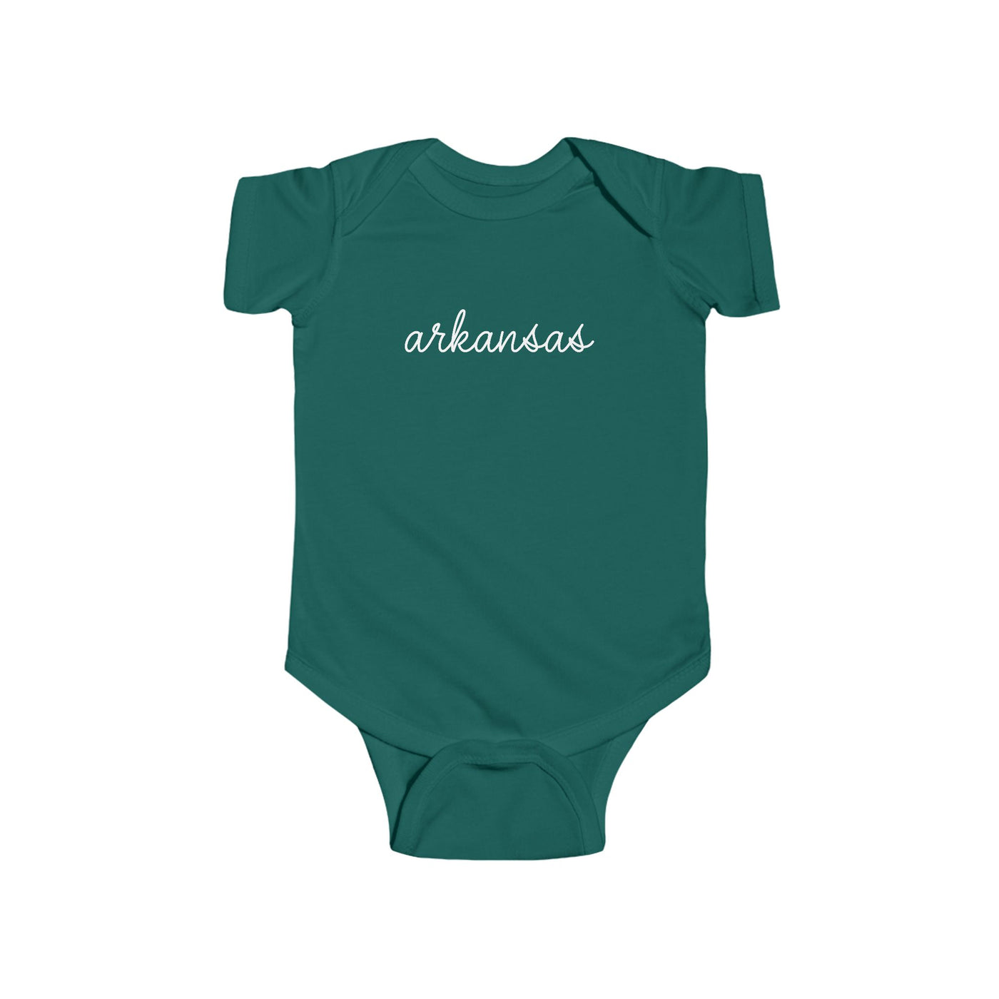 Arkansas Script Baby Bodysuit Forest / NB (0-3M) - The Northwest Store