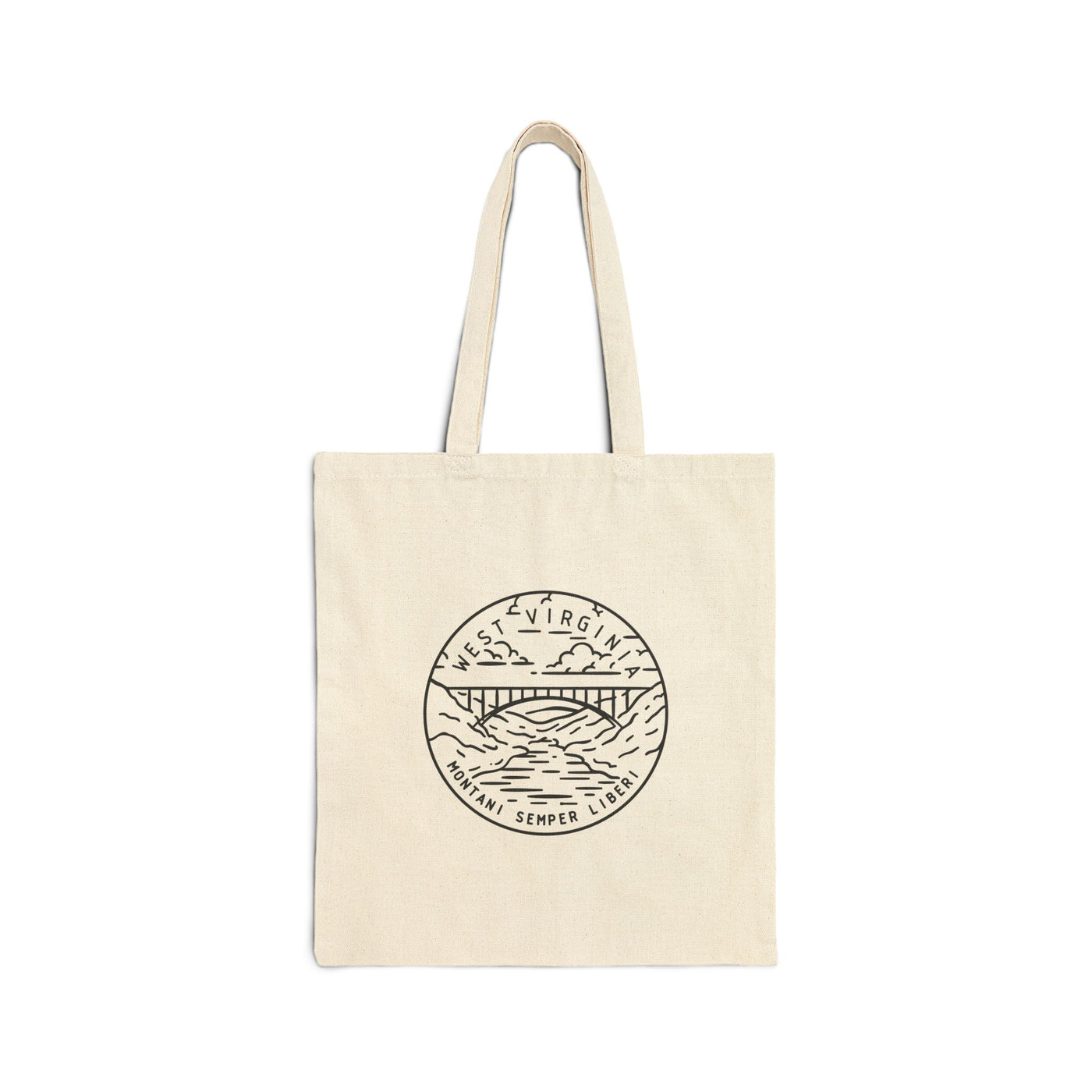West Virginia State Motto Tote Bag Natural / 15" x 16" - The Northwest Store